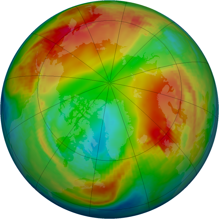 Arctic ozone map for 25 January 2003